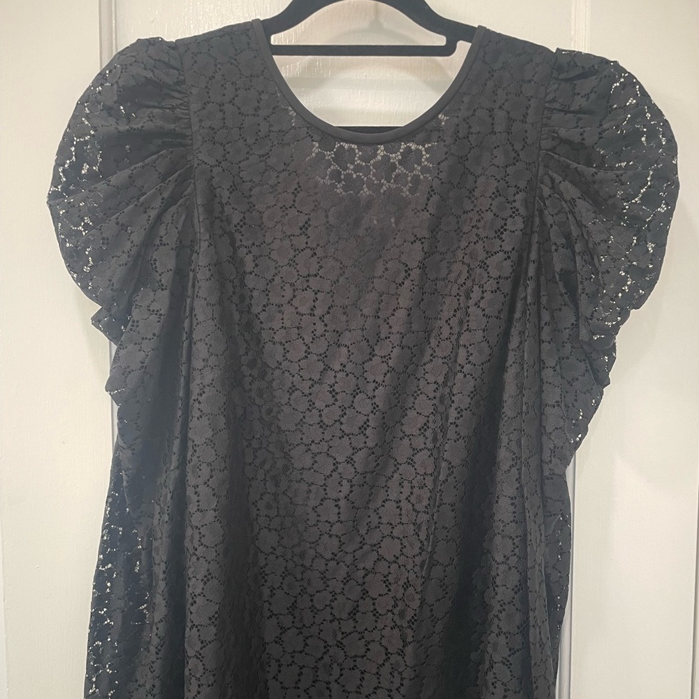 Kate Spade Lace Puff Sleeve Blouse